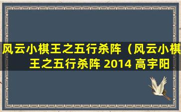 风云小棋王之五行杀阵（风云小棋王之五行杀阵 2014 高宇阳）